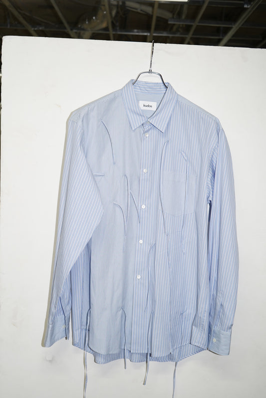 TOO MANY HOLES SHIRT / BLUE STRIPE