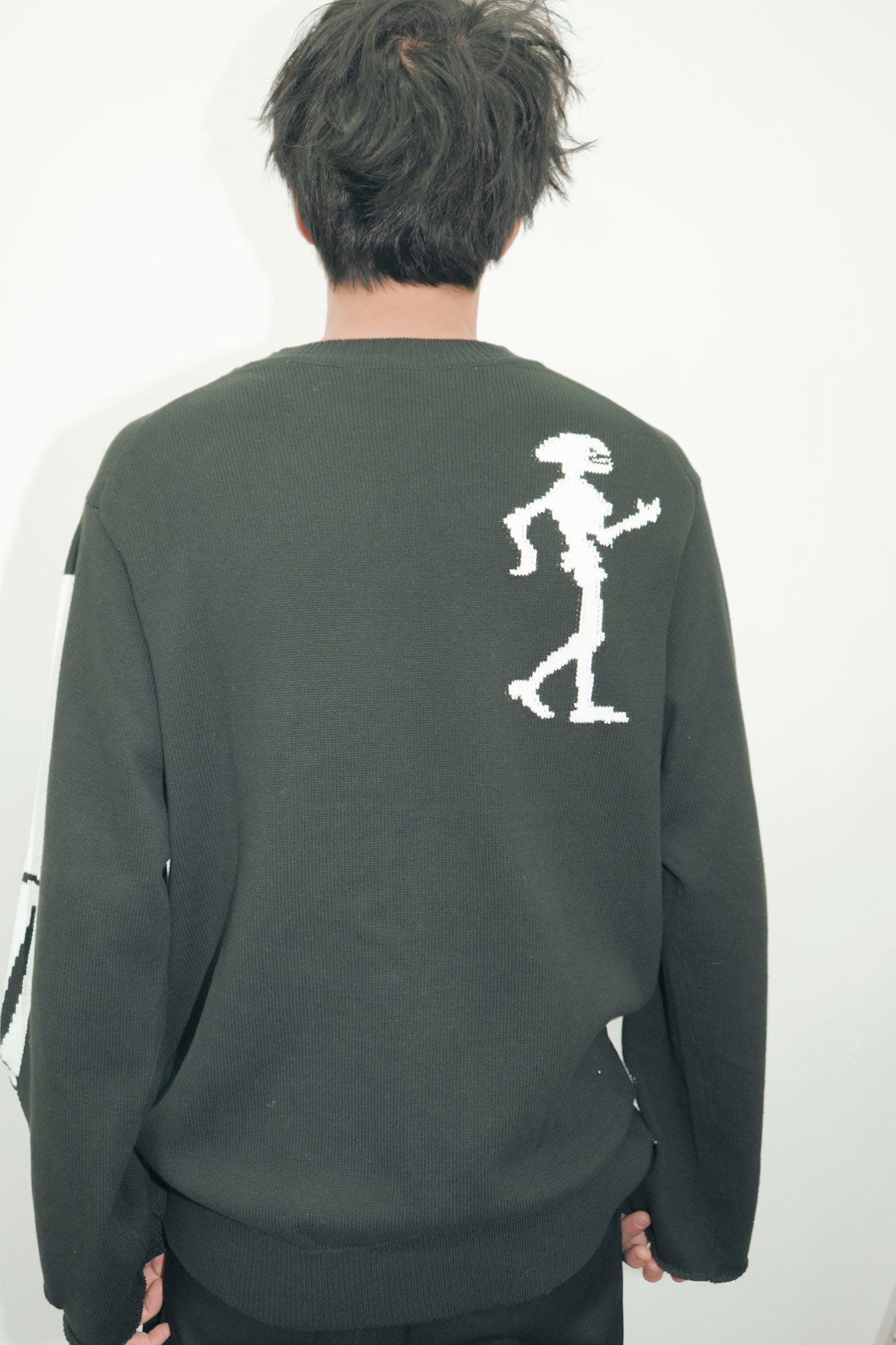 SKELETON KNIT PULLOVER / BLACK