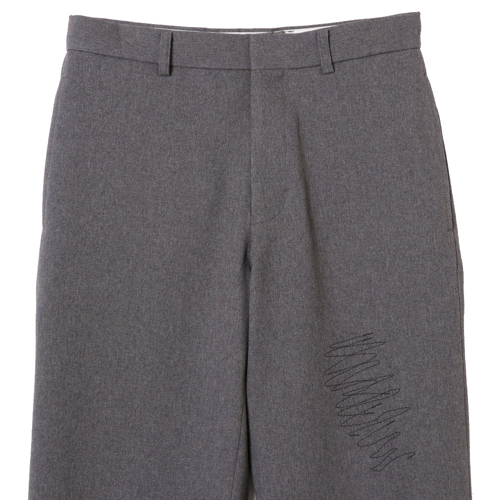COVER STITCH TROUSERS / GRAY