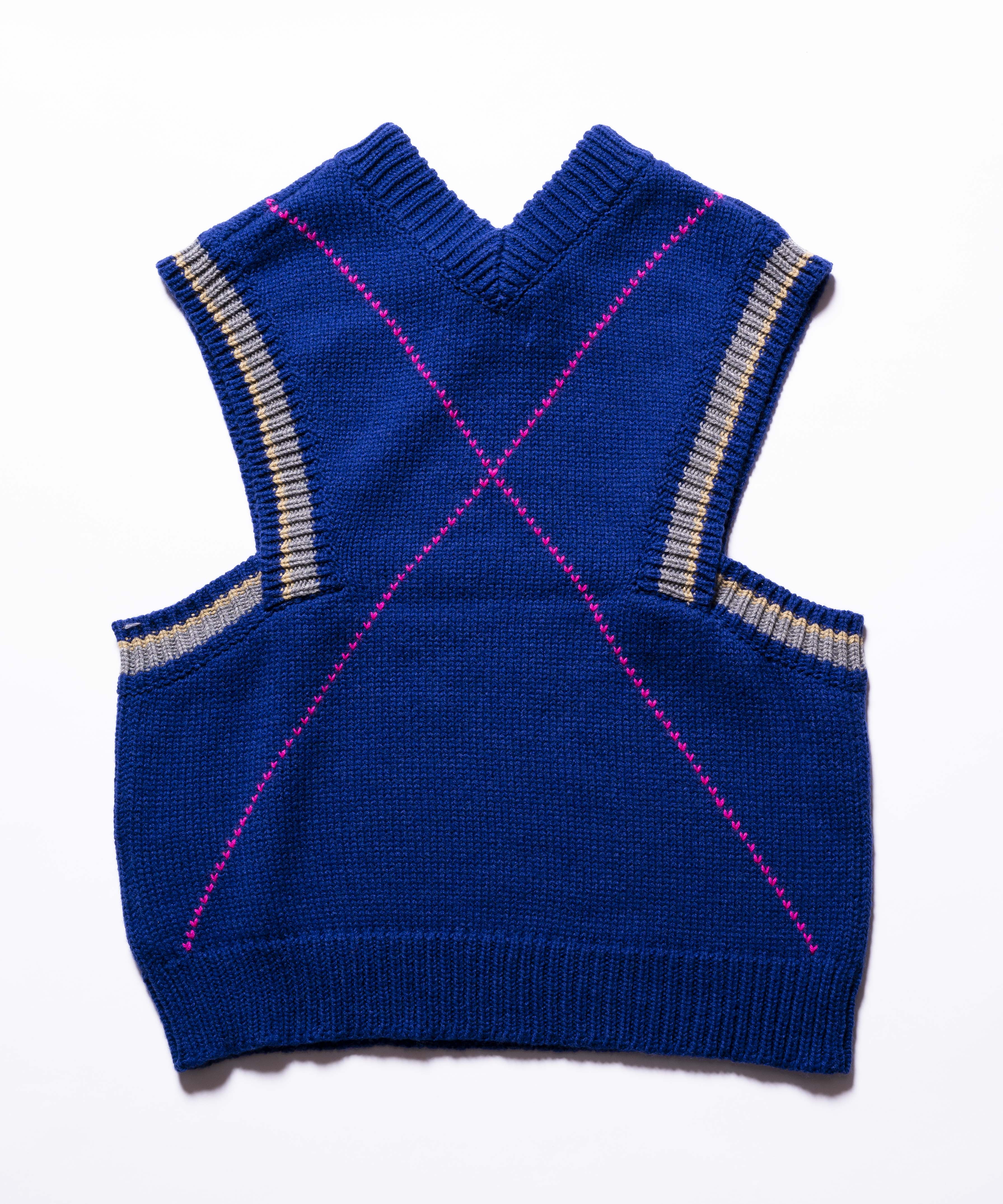メンズ19ss kudos asymmetry knit vest /クードス　ベスト